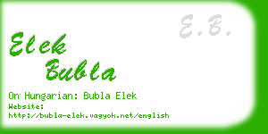 elek bubla business card